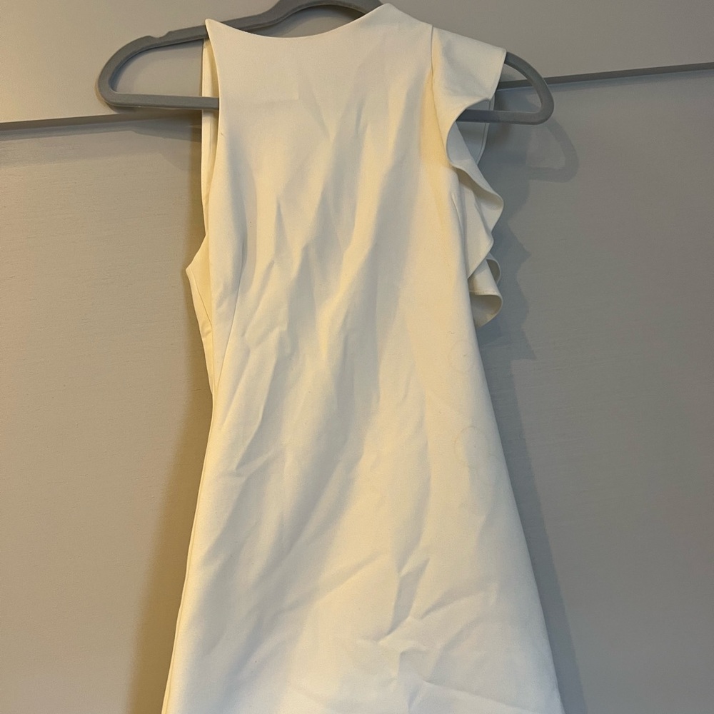 Black Halo White One Shoulder Sheath Dress